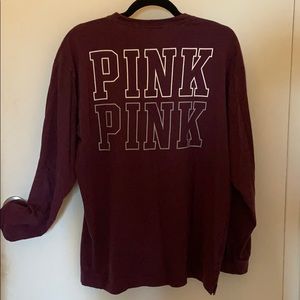 L MAROON PINK Long Sleeve